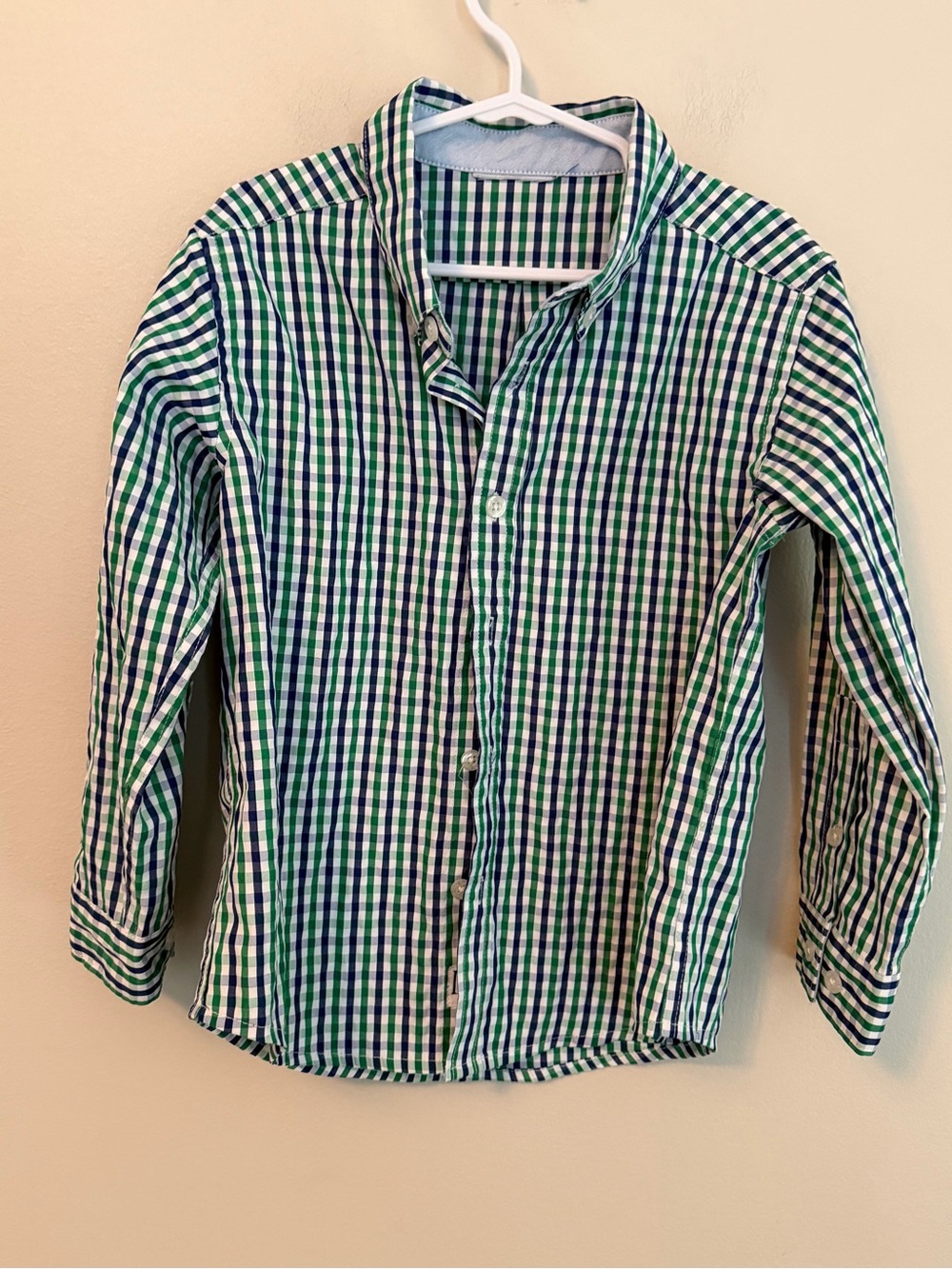 Little English Green & Navy Gingham Button-Up Shirt